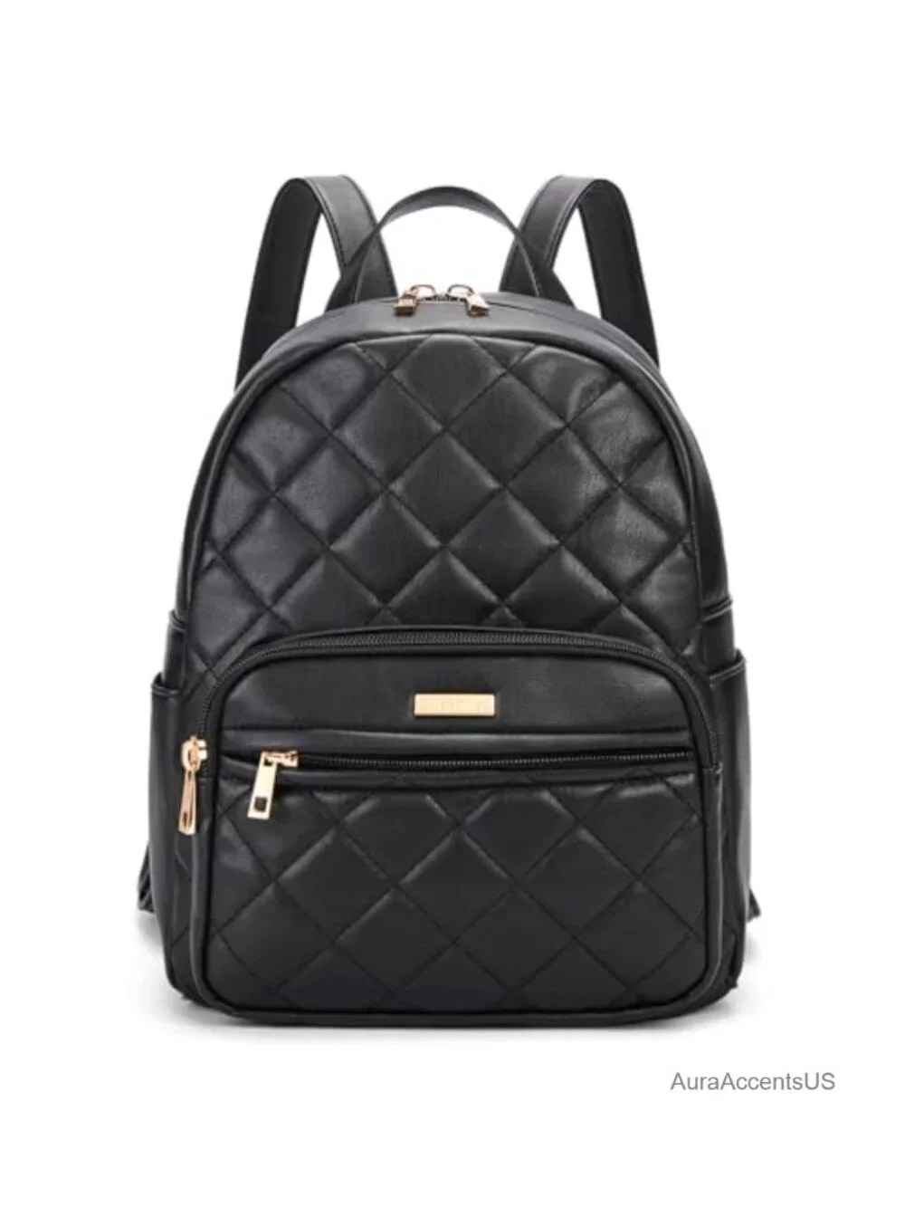Vegan Leather Mini Backpack Quilted Small Purse for Women Travel Work
